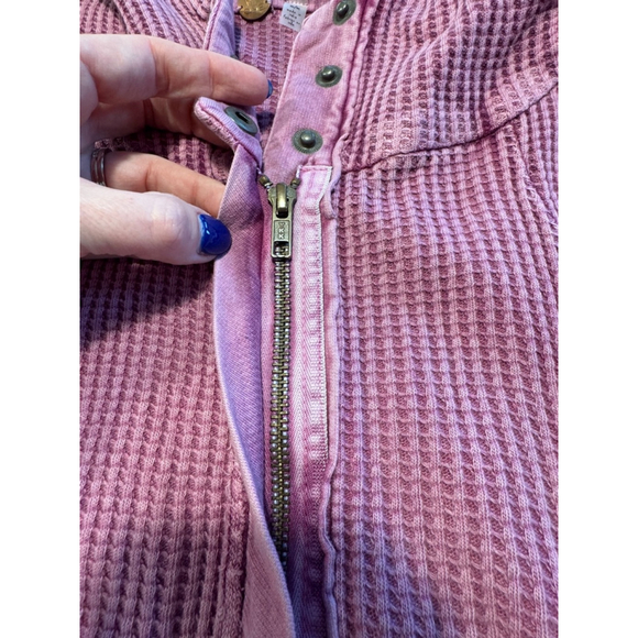 Free People Mason One Hoodie, Purple Waffle Knit, Size Medium - Picture 8 of 9
